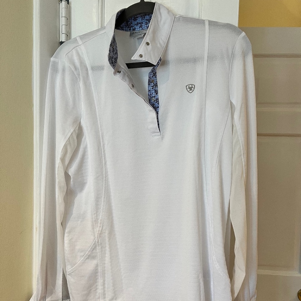 Ariat Pro Tek Show Shirt, White, Large